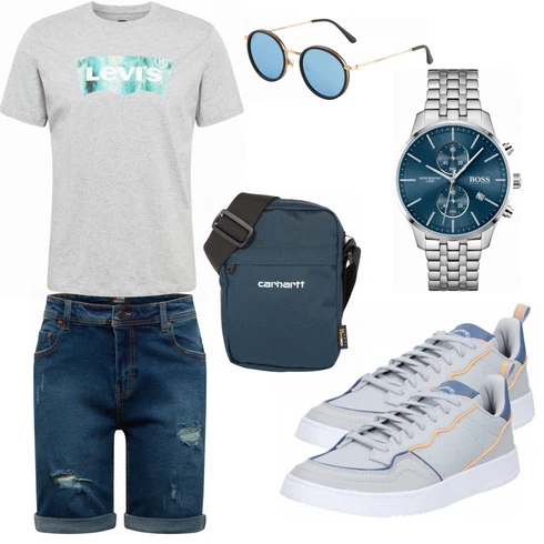 Sonnenbrille Kapten & Son kombinieren mit Blau Hemd denim project