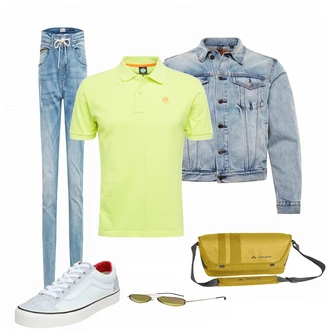 Outfit mit Grau Sneaker Vans "Praktischer Look"