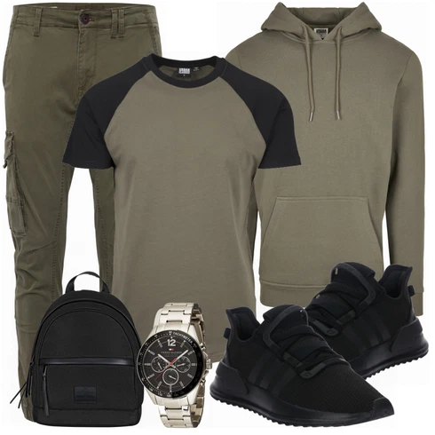 Schwarz Rucksack Johnny Urban kombinieren