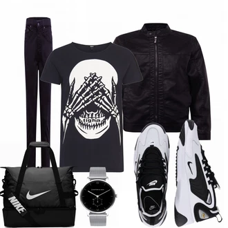 Outfit mit Blau T-Shirt Tigha "Praktischer Look"