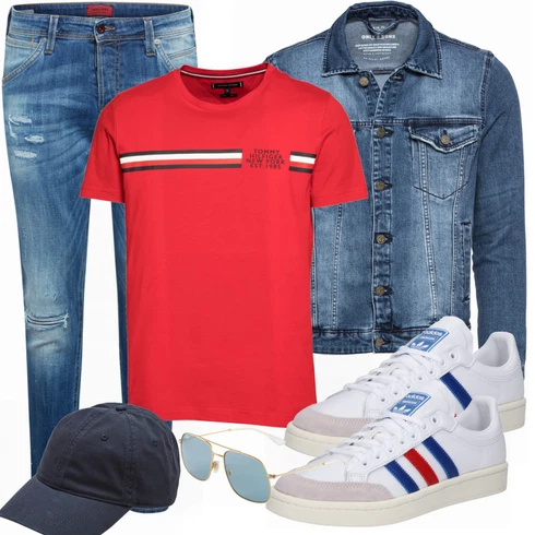 Weiß/Blau Hose Jack & Jones kombinieren
