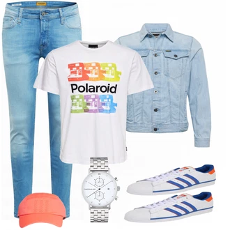 Outfit mit Orange Hut Adidas Performance "Praktischer Look"
