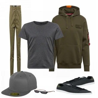 Outfit mit Blau T-Shirt Drykorn "Praktischer Look"