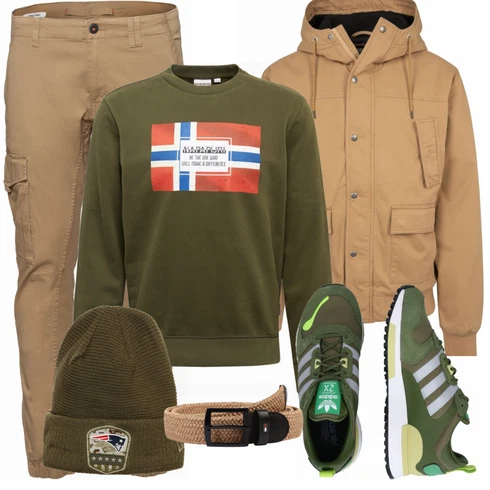 Braun Sommerjacke Urban Classics kombinieren mit Blau Gürtel Tommy Hilfiger