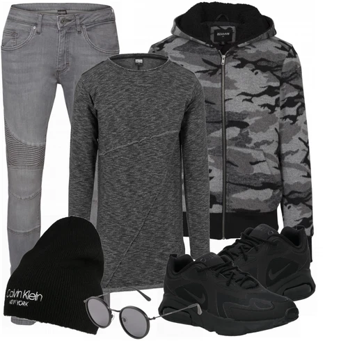 Weiß Sonnenbrille Kapten & Son kombinieren mit Grau/Schwarz Sommerjacke Urban Classics