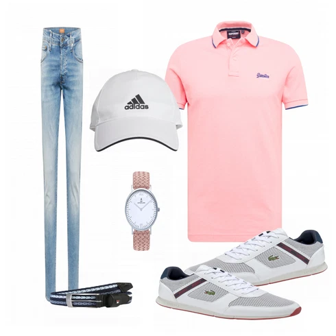 Rosa/Beige/Blau T-Shirt Poloshirt Superdry kombinieren
