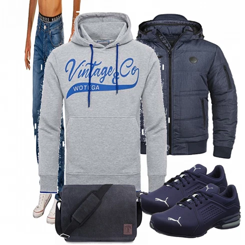 Blau Overall/Winter Parka Blend kombinieren
