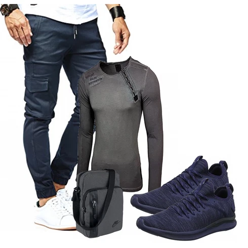 Grau/Blau Tasche Nike kombinieren