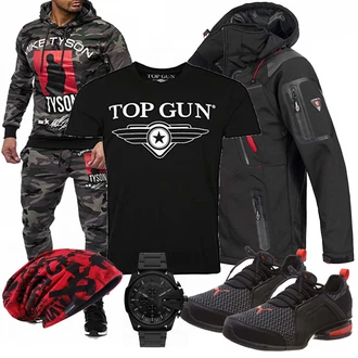 Outfit mit Schwarz Overall Top Gun "Puma"
