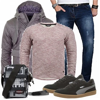 Outfit mit Blau/Grau Carhartt "PUMA"