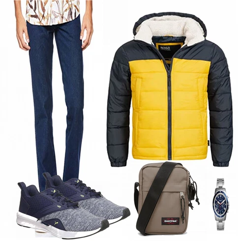 Gelb Overall/Winter Parka Indicode Jeans kombinieren