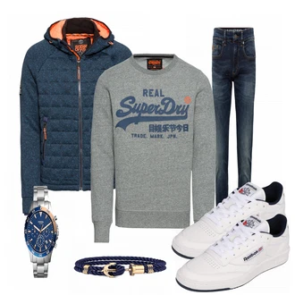 Outfit mit Grau Sneaker Reebok Classic "Ralf"