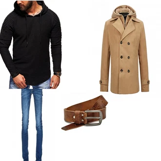 Outfit mit Braun Wintermantel/Winter Parka Allthemen "Rebilo"