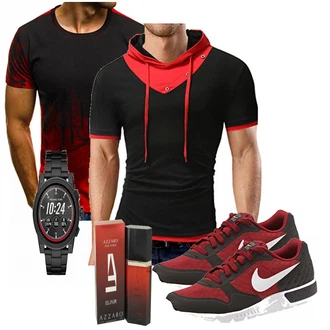 Outfit mit Blau Sneaker Nike "RedTown"