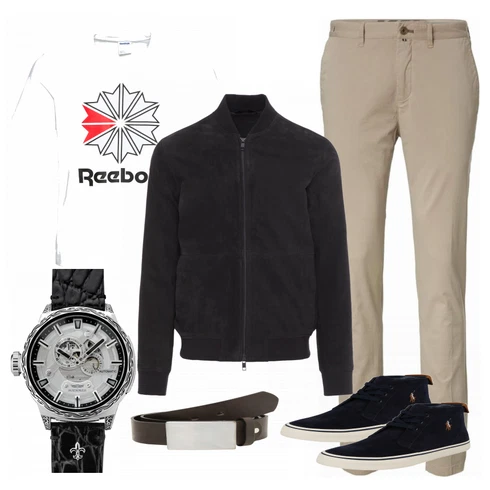 Beige Hose Große Größe Marc O'Polo kombinieren mit Schwarz Uhr