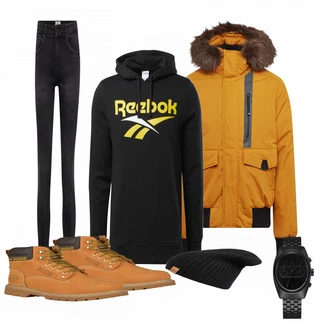 Outfit mit Gelb WinterJacke Superdry "Reebok"