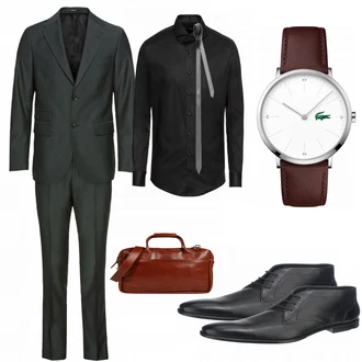 Outfit mit Schwarz Hemd Drykorn "Reggae"