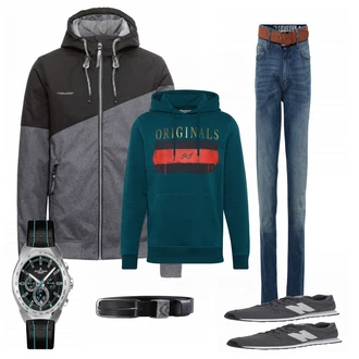 Outfit mit Schwarz Sneaker/Leder Sneaker New Balance "Regwear"