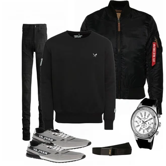 Outfit mit Weiß Sneaker Replay "Replay"
