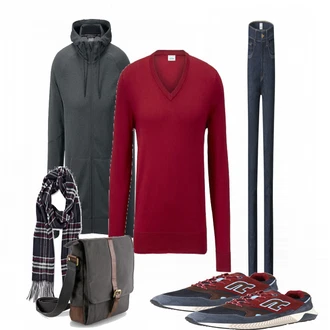Outfit mit Blau Sneaker Replay "Replay"
