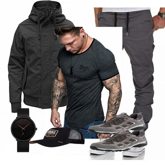 Outfit mit Grau/Blau Jack Wolfskin "REPUBLIX"