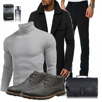 Outfit mit Schwarz Overall/Wintermantel/Winter Parka OZONEE "Rieker"