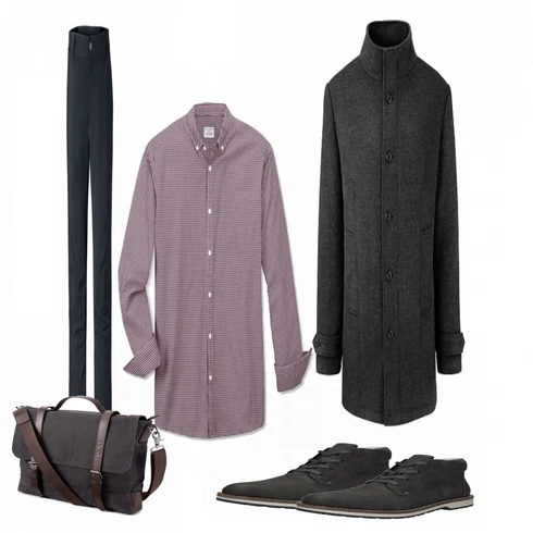Grau/Lila Casual Hemd Tchibo kombinieren