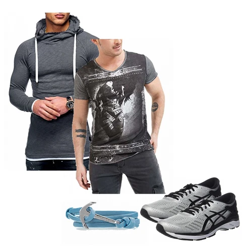 Grau Schuh Asics kombinieren