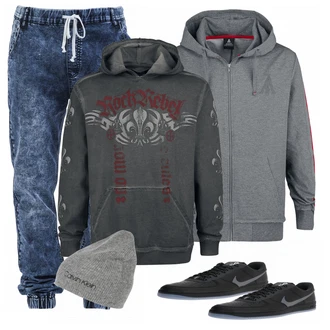 Outfit mit Rosa Bikini Hose/String-Bikini/Micro Bikini/Bikini-Hose/Tanga Bikini/SportBikini Buffalo "Rock Rebel by EMP"
