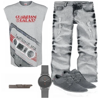 Outfit mit Mischfarben Guardians of the Galaxy "Rock Rebel Jeans"