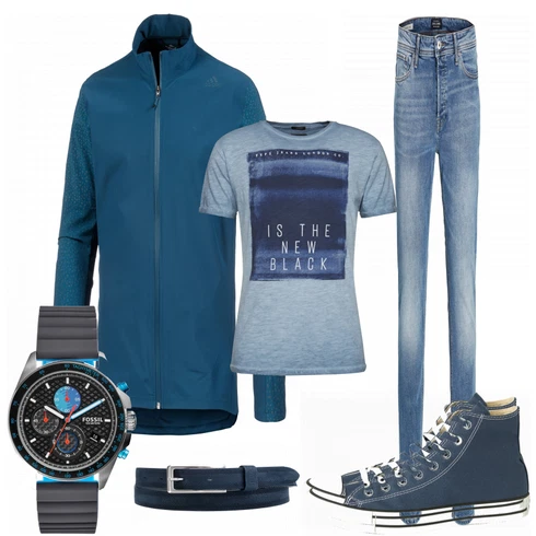 Uhr kombinieren mit Blau Sommer Schuh Converse