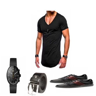 Outfit mit Blau Uhr Braun "RT5"