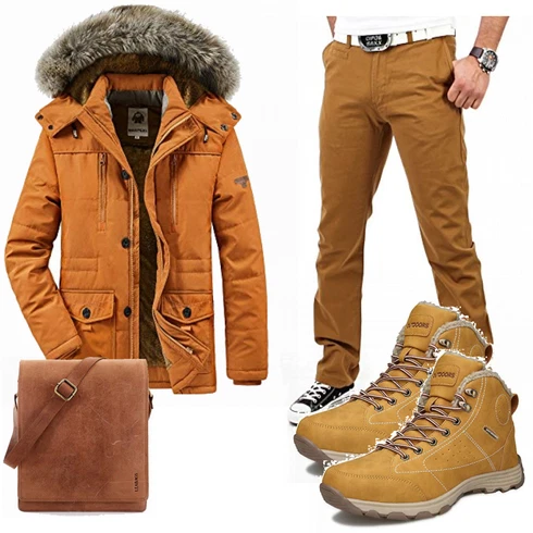 Braun Trachtenmode/Winter Parka Ulogu kombinieren