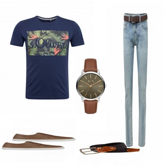 Outfit mit Grün Sneaker Element "S Oliver"