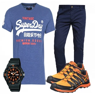 Outfit mit Blau Overall Superdry "Salomon"