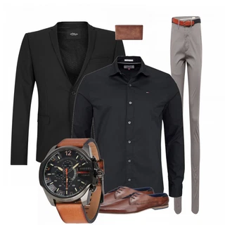 Outfit mit Schwarz Casual Hemd Tommy Jeans "Schick"