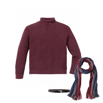 Outfit mit Blau Schal "Schnrer mit"