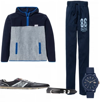 Outfit mit Grau Hausschuh Bonprix "Schnrer von Mustang"