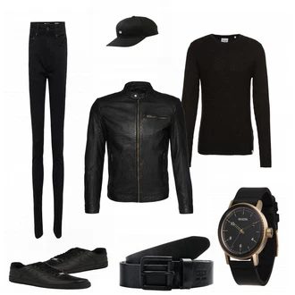 Outfit mit Schwarz Sneaker Nike "Schwarz"