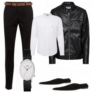 Outfit mit Schwarz Tom Tailor Denim "Schwarz Wei Abendoutfit"