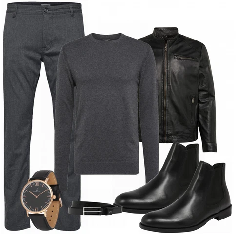 Schwarz Stiefel SELECTED HOMME kombinieren