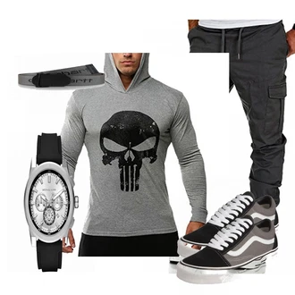 Outfit mit Blau/Grau Carhartt "Serg"