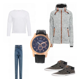 Outfit mit Grau Superdry "Shovel"