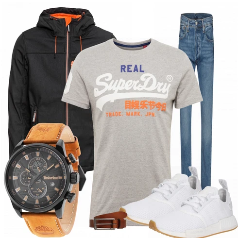 Grau Große Größe Superdry kombinieren