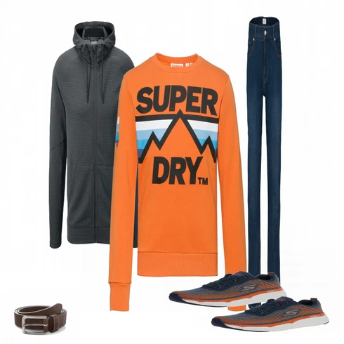 Orange Sportschuh Skechers Performance kombinieren