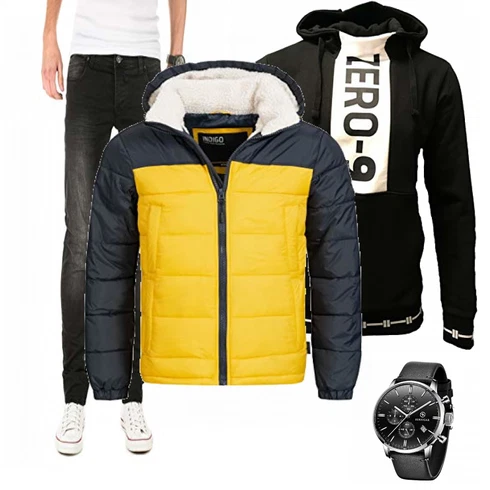 Gelb Overall/Winter Parka Indicode Jeans kombinieren