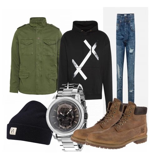 Rot/Grün Stiefel Timberland kombinieren