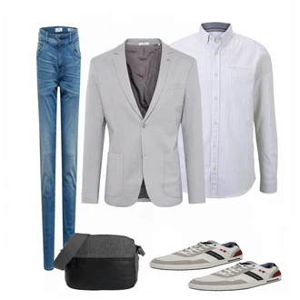 Outfit mit Grau Sneaker Tom Tailor "Smat Casual Outfit"