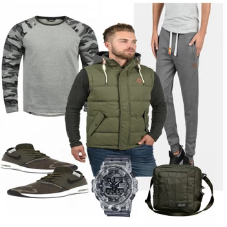 Outfit mit Grün Sportrucksack Jack Wolfskin "Solid"
