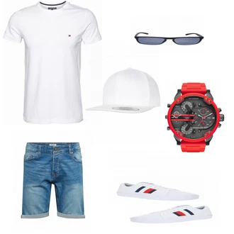 Outfit mit Weiß Sneaker Tommy Hilfiger "Sommer"